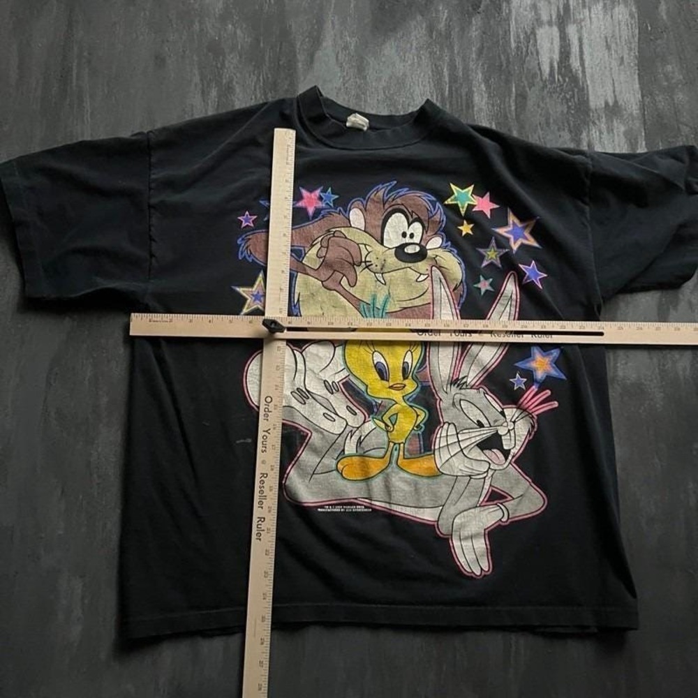 Vintage Looney Tunes‎ Shirt Mens XL Black 1990s Bugs Bunny Tweety Bird - Picture 5 of 8